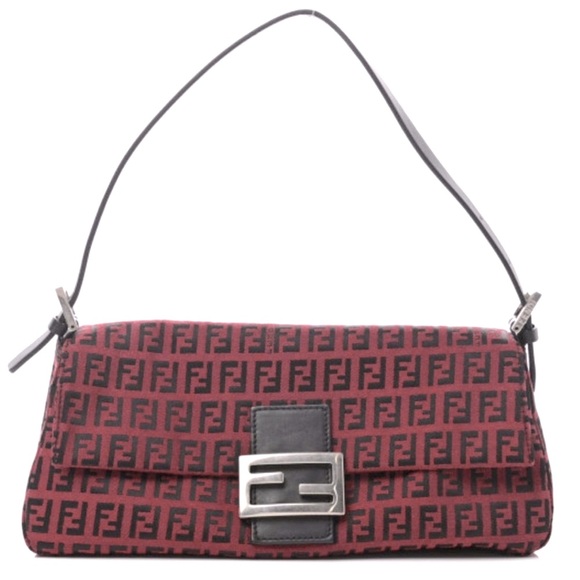 Fendi Handbags - Fendi baguette Zuchinno Zucca handbag red bag